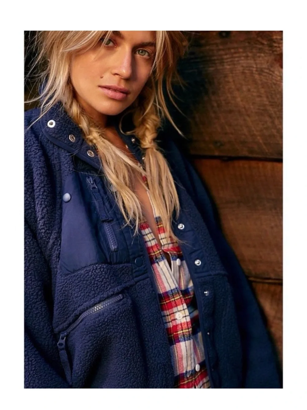 NWT Free People Hit The Slopes Jacket in Navy Blue Size XL